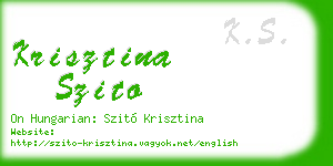 krisztina szito business card